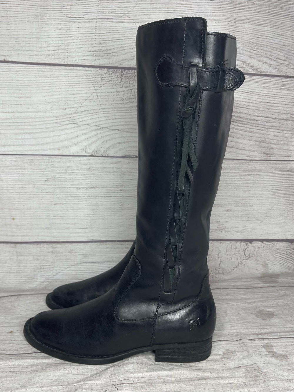 Born Women’s 6.5 Black Leather Knee High Boots - Picture 4 of 11